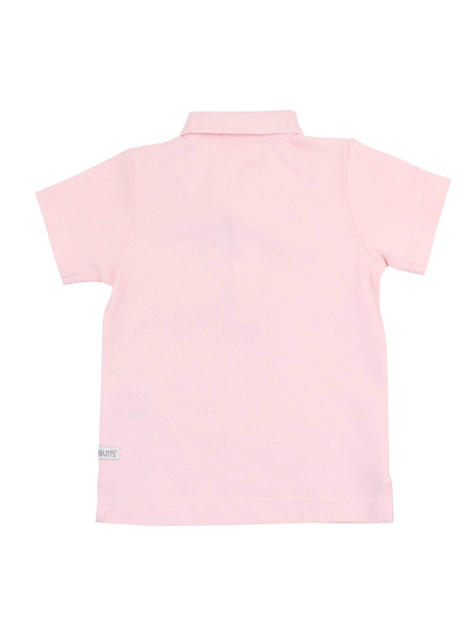 RuffleButts + RuggedButts - Boys Pink Pique Short Sleeve Polo Shirt