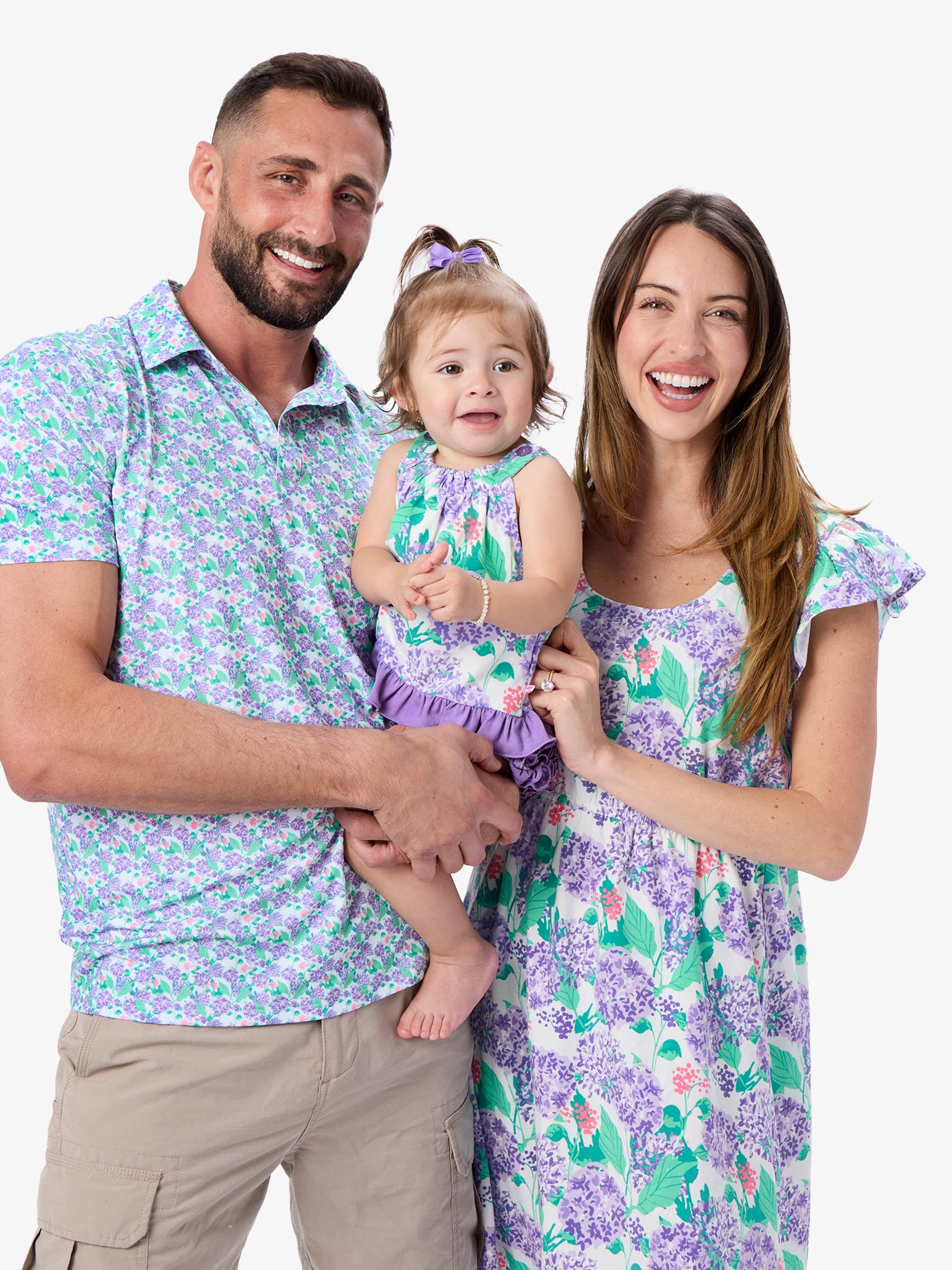 RuffleButts + RuggedButts - Baby Girls Purple Hydrangea Garden Knit Swing Top & Bloomer Set