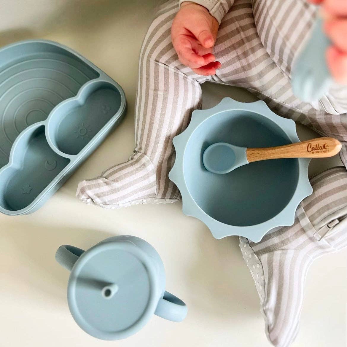 Calla & Friends - Silicone & Beechwood Toddler Utensil Set