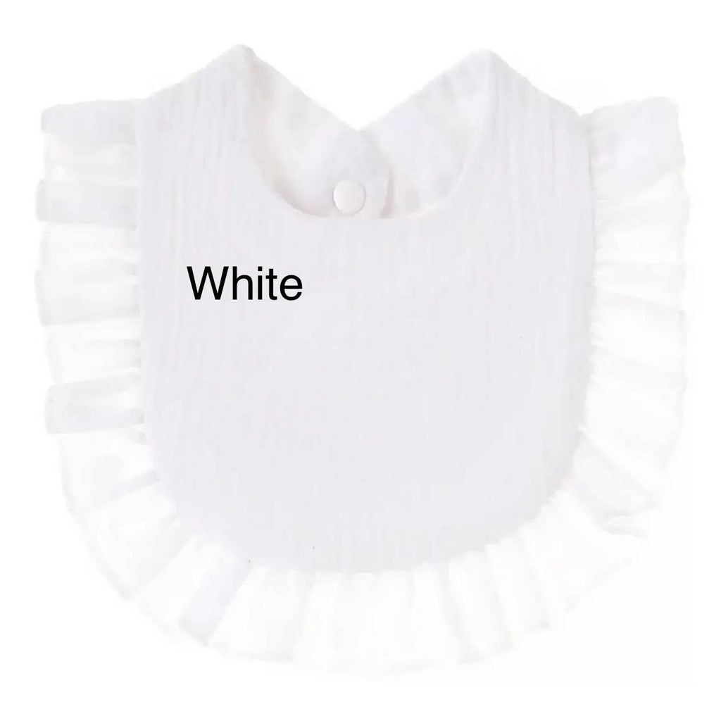 Zsa Zsa & LoLLi Monogram Blanks - Muslin Ruffle Toddler Bib Baby Gift, Shower Gift