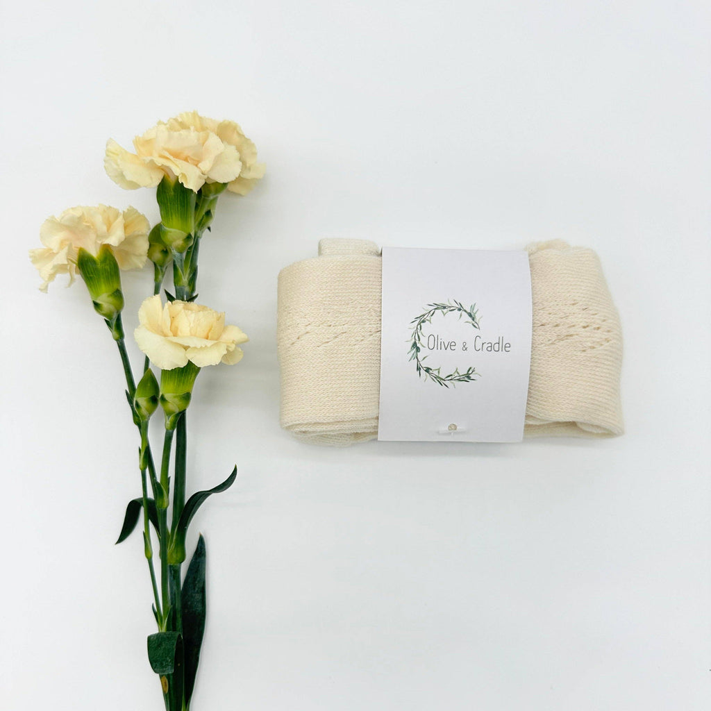 OLIVE & CRADLE - French Lace Cotton Tights
