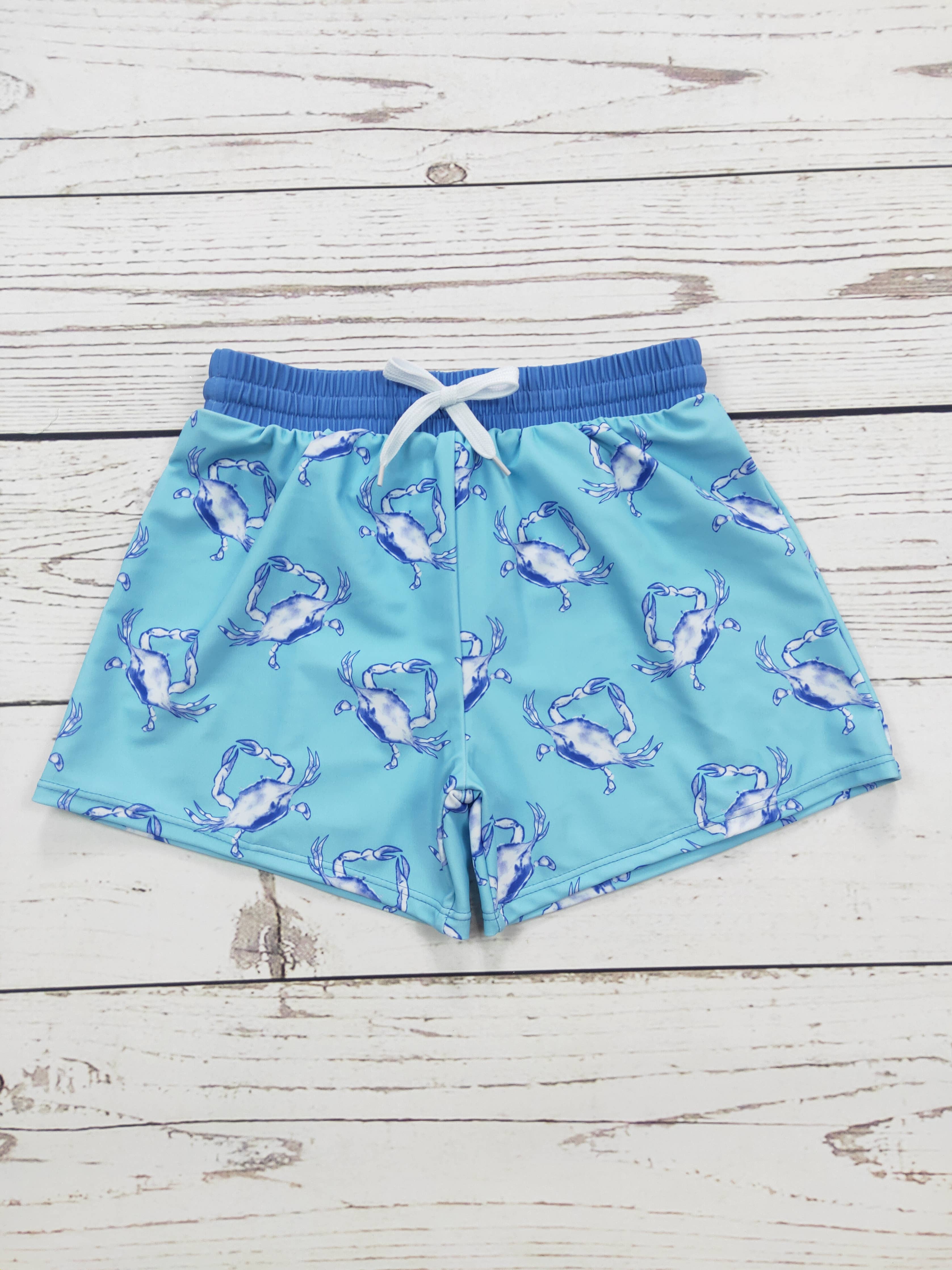 sassy kids palace - Crab Printed Boys Summer Swim Shorts