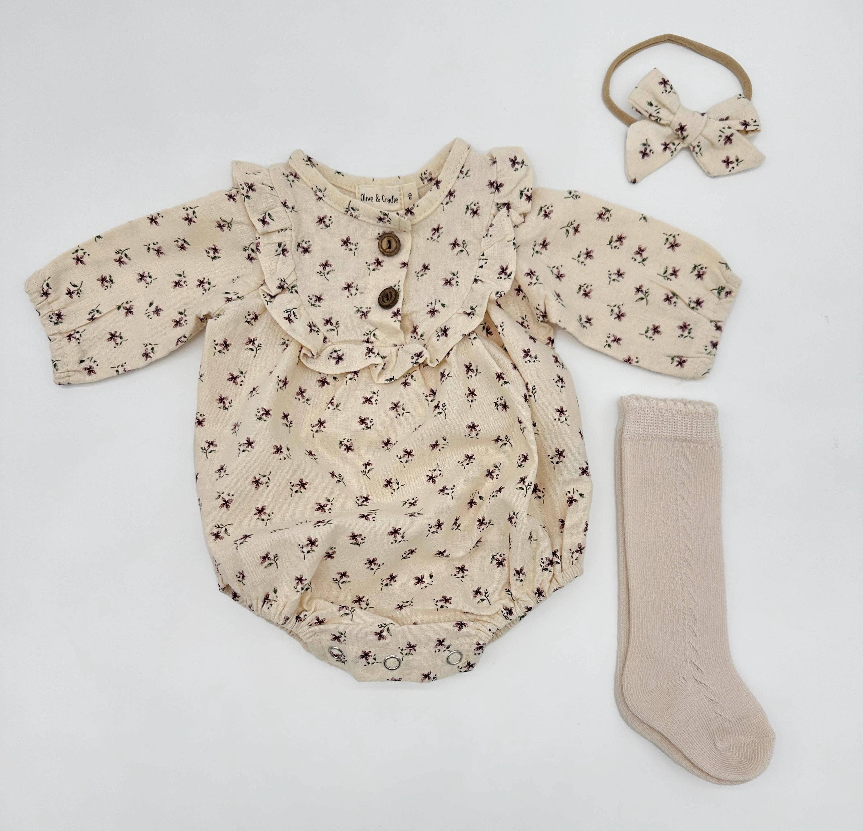 OLIVE & CRADLE - Claudia Soft Cotton Romper Set
