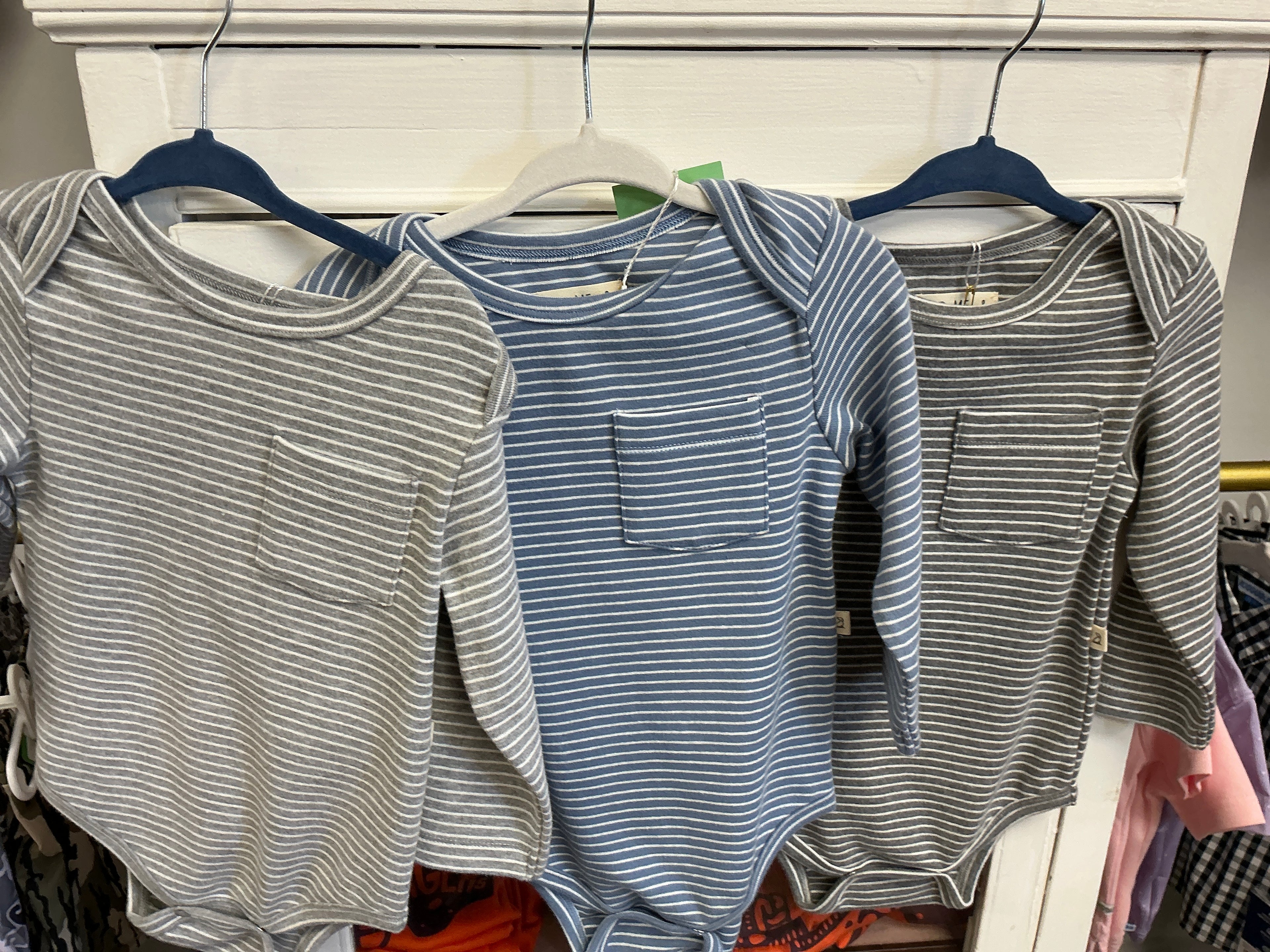 Me and Henry Boys LS pocket bodysuit 9-12m