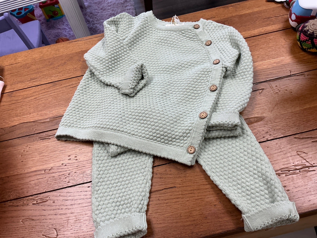 Cotton knit 2pc shirt and pant baby outfit-Noah style