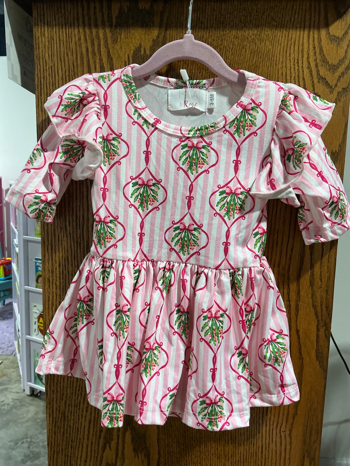 Merry Mistletoe 3/4 sleeve twirl flutter-Christmas