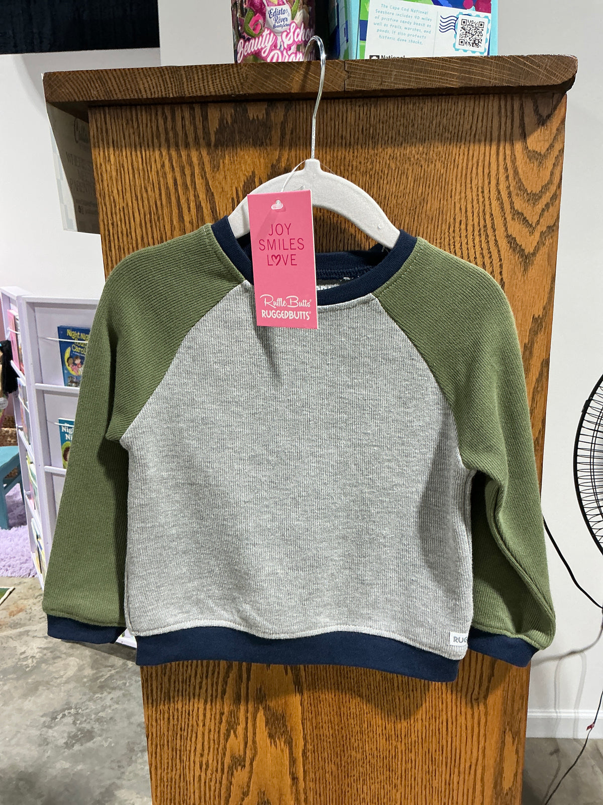 Rugged Butts heather gray color block knit sweatshirt