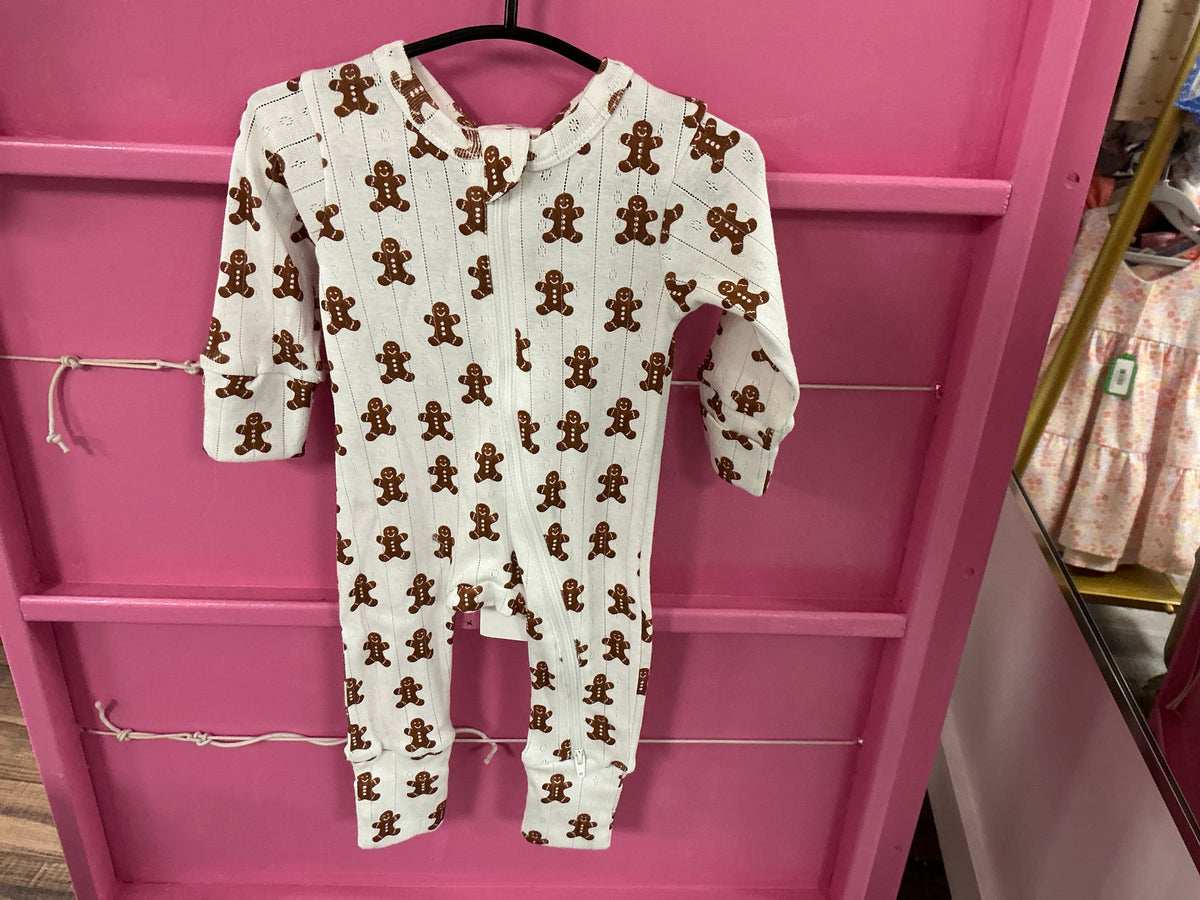 SIIX Collection - Gingerbread / Organic Pointelle 2-Way Zip Romper