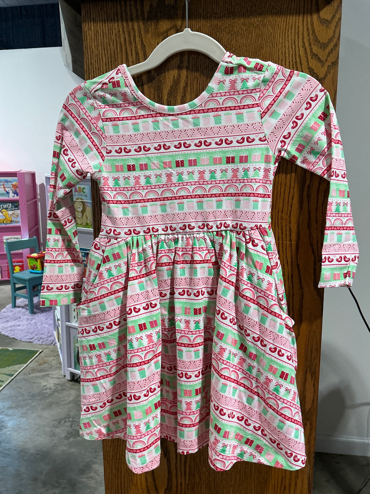 Fair Isle knit twirl dress-Christmas