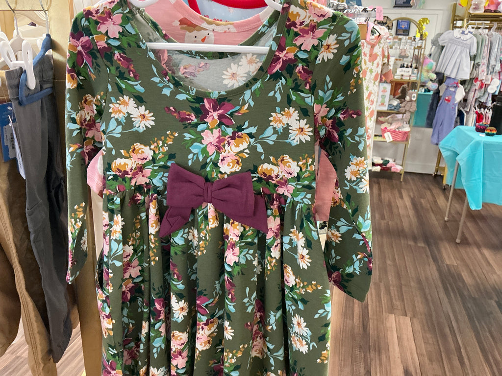 Enchanted Garden knit L/S twirl dress