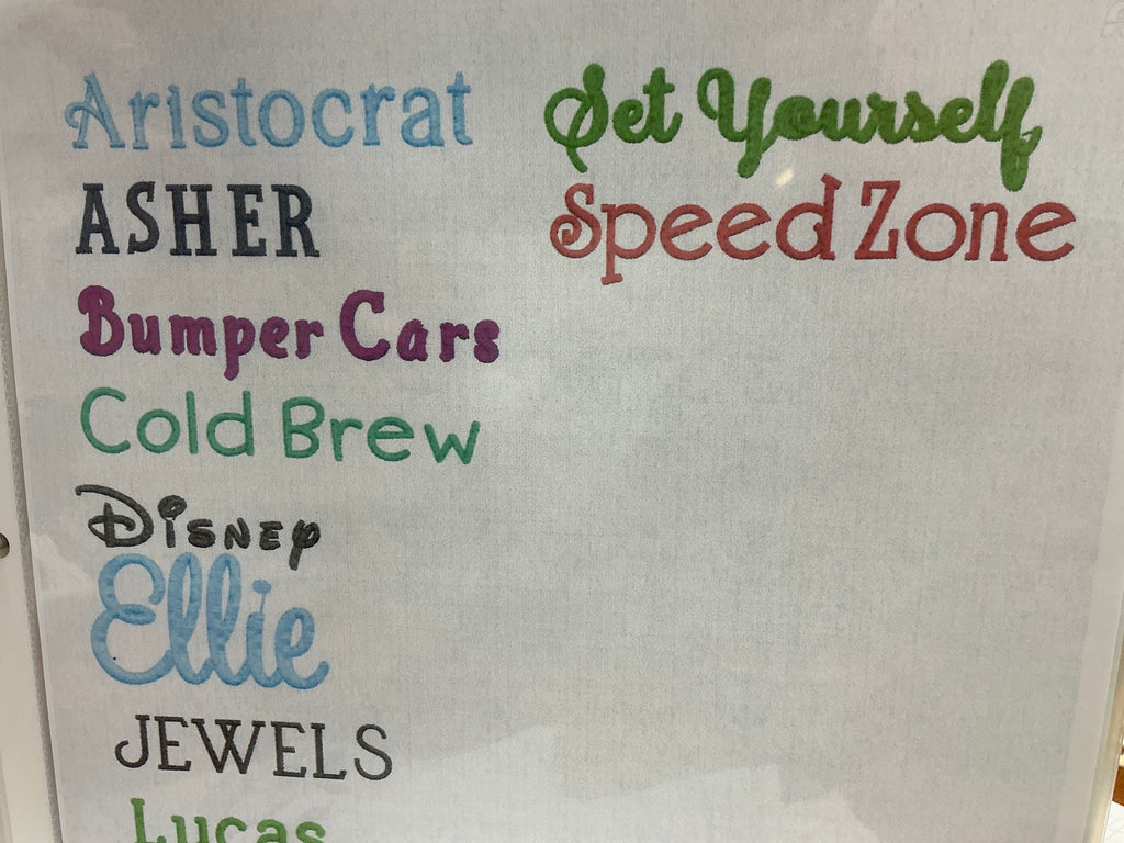 Embroidery Name 1-2”