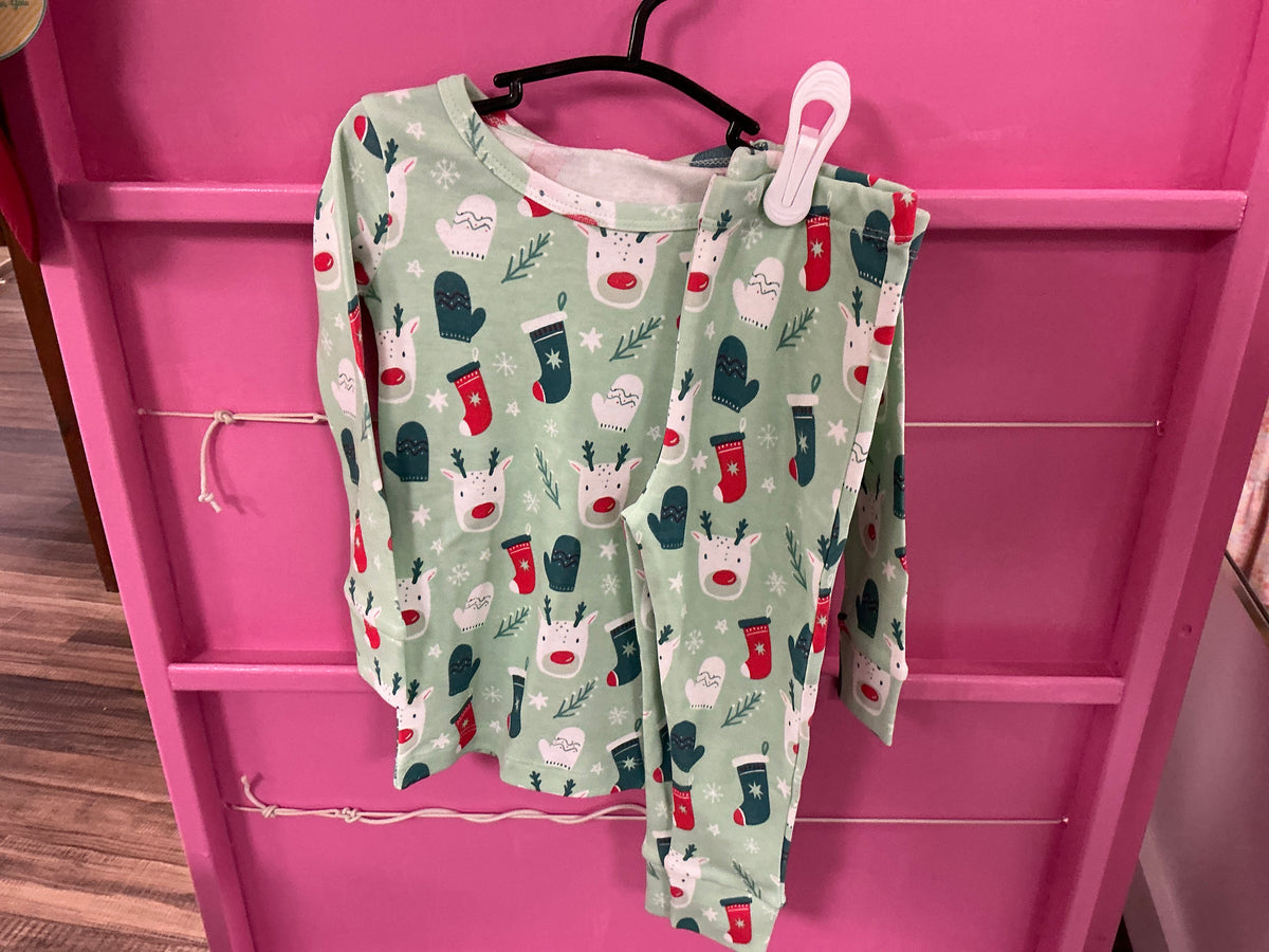 SIIX Collection - Green Reindeer / Organic 2-Piece Set