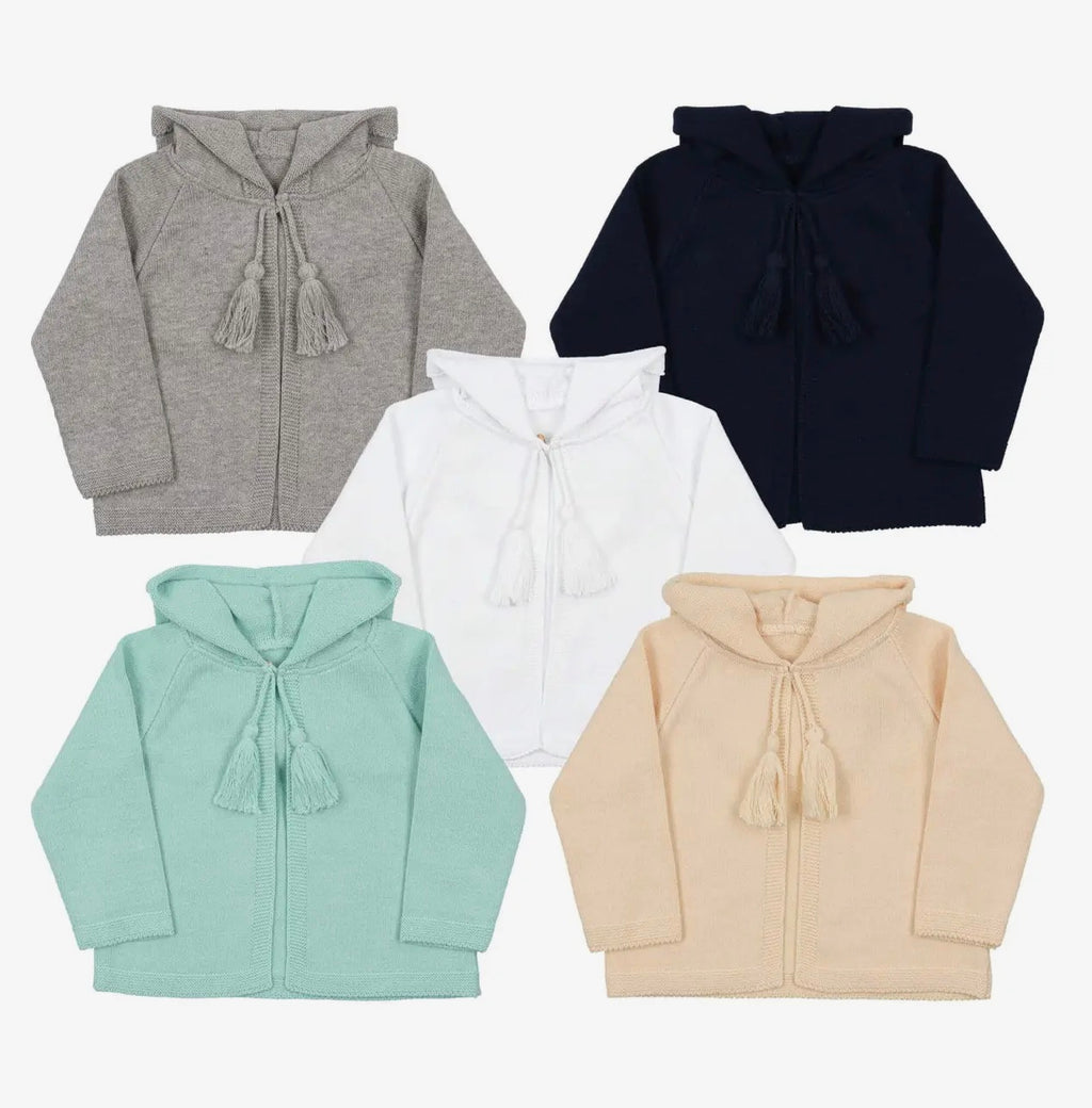 Cotton knit hooded jacket