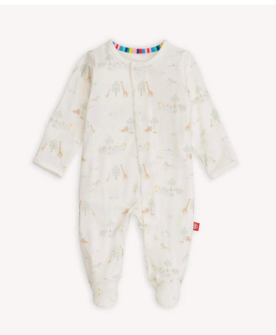 White serene Safari footie￼