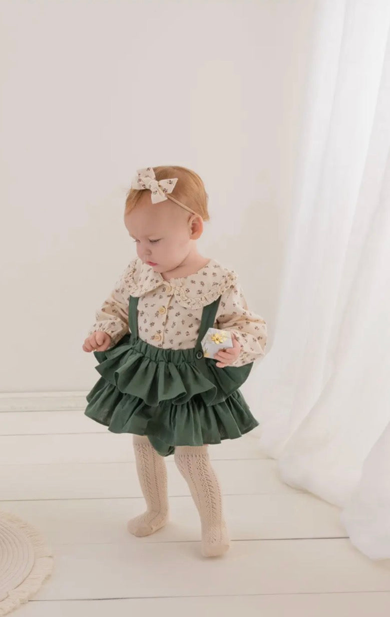 OLIVE & CRADLE - Charlotte Peppermint Romper Set