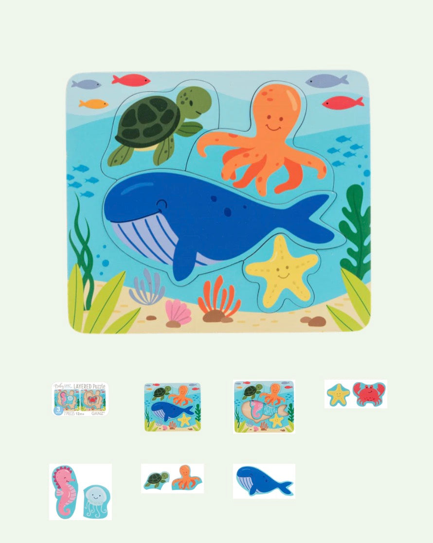 7 1/2 inch sea life layered puzzle