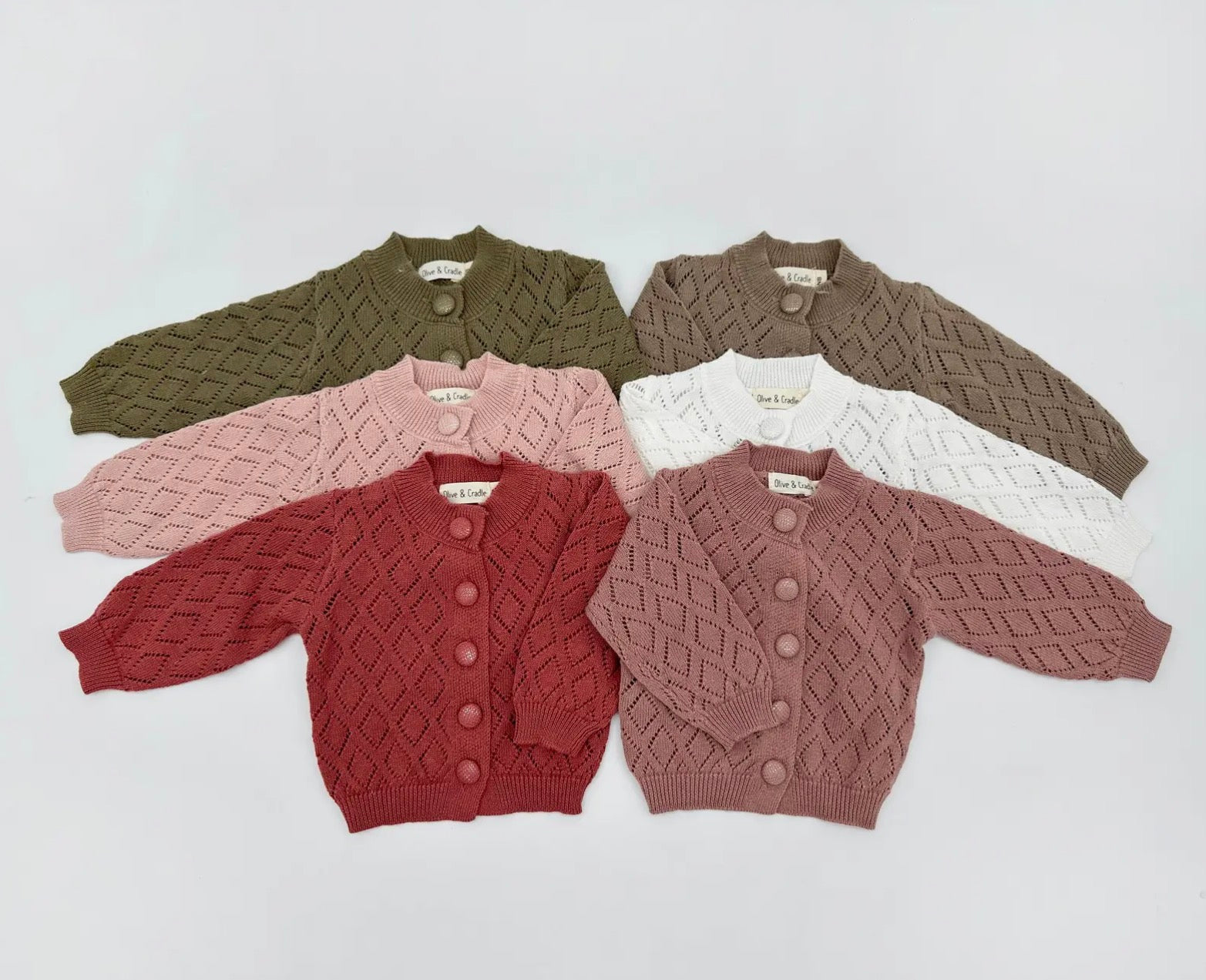 OLIVE & CRADLE - Ellanor Pointelle Cardigan