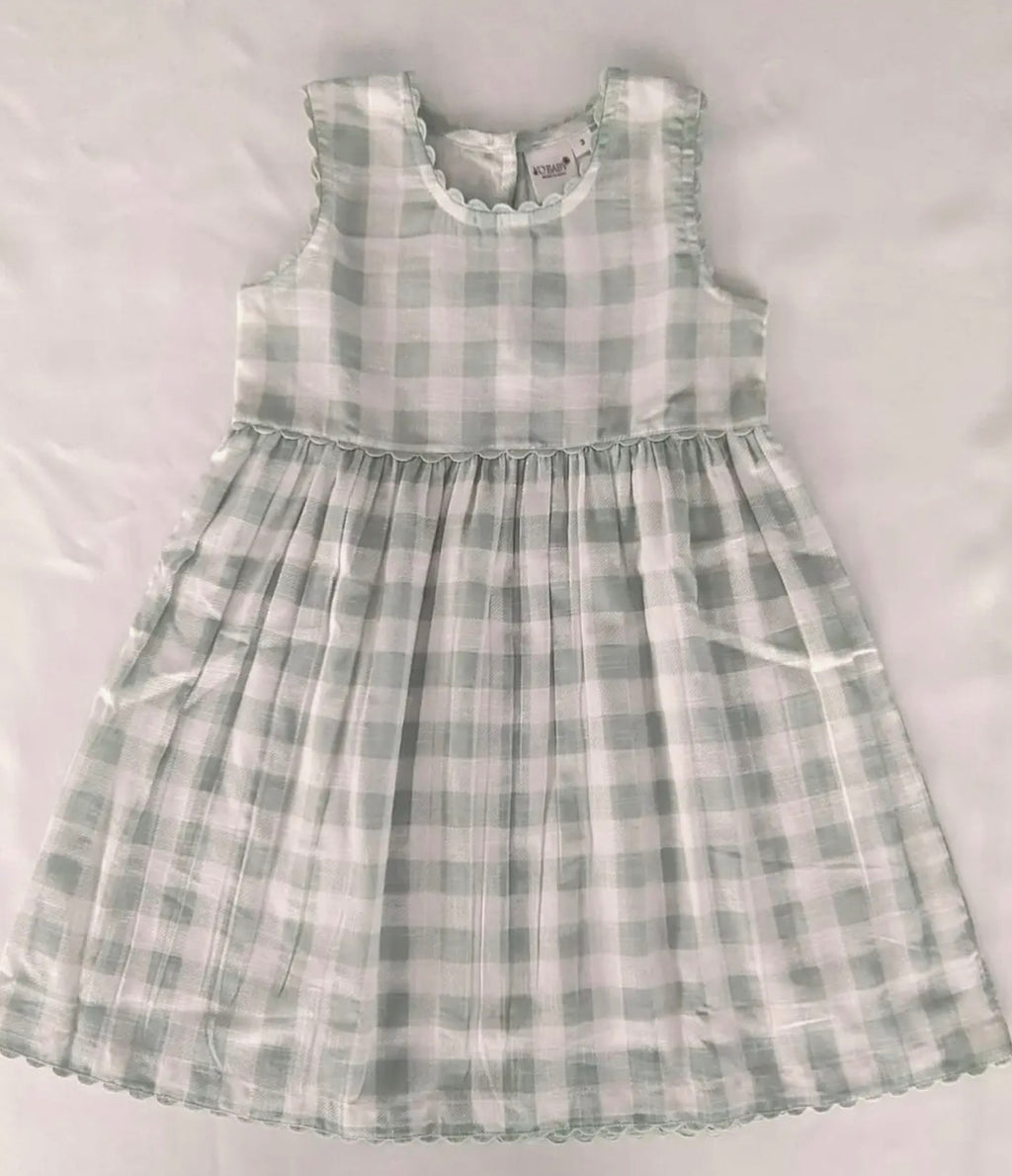 Yo baby Sage check sleeveless dress