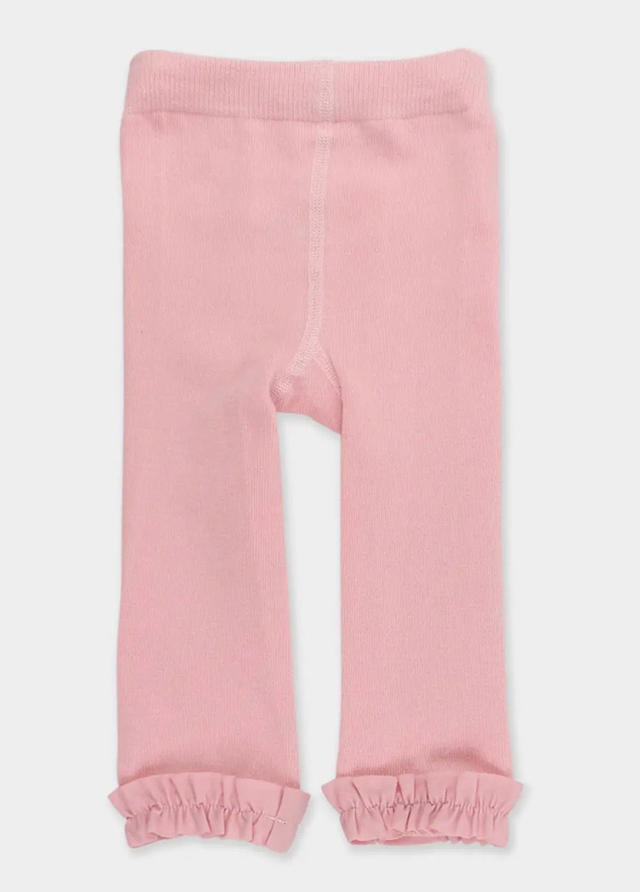 RuffleButts + RuggedButts - Girls Pink Footless Ruffle Tights