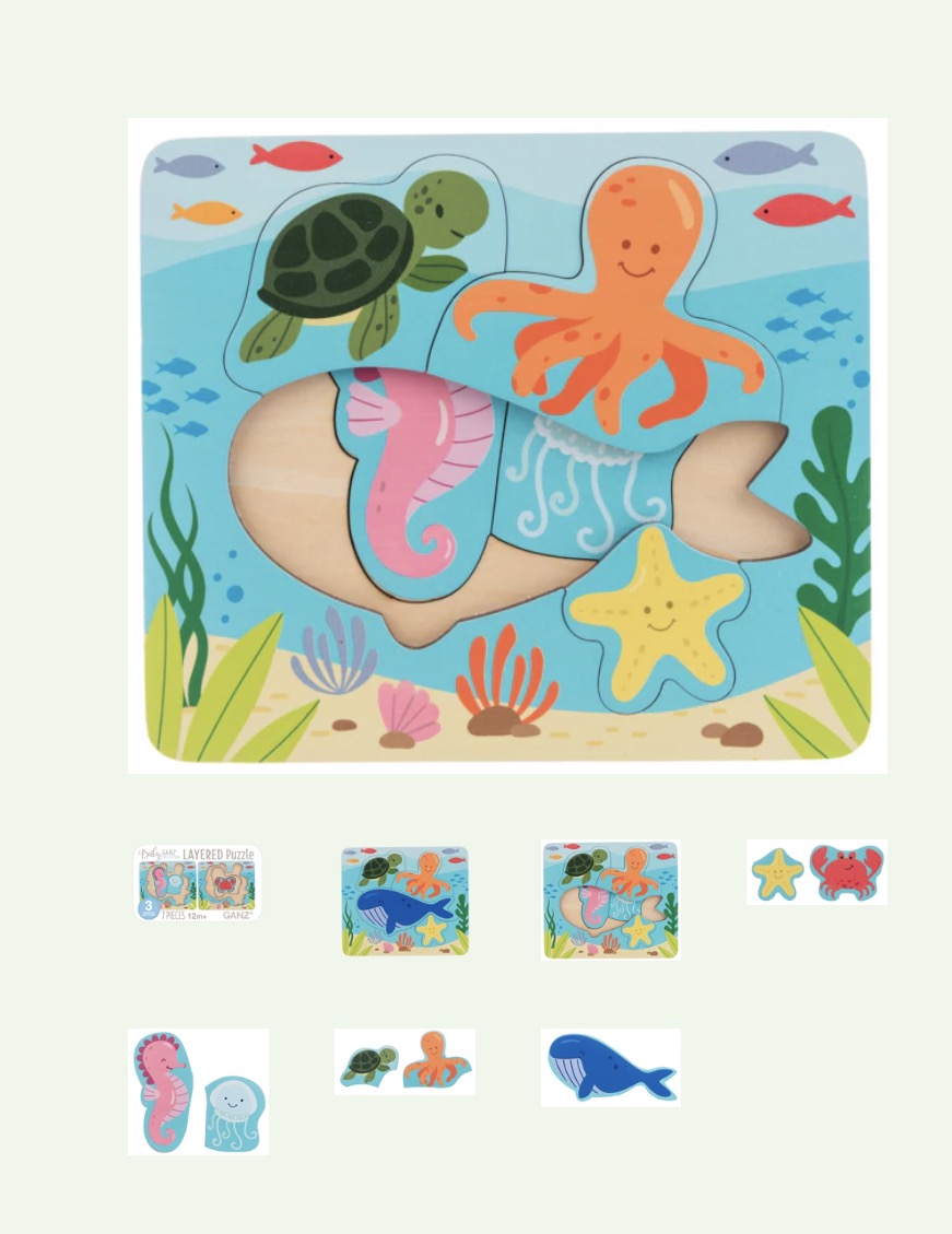 7 1/2 inch sea life layered puzzle