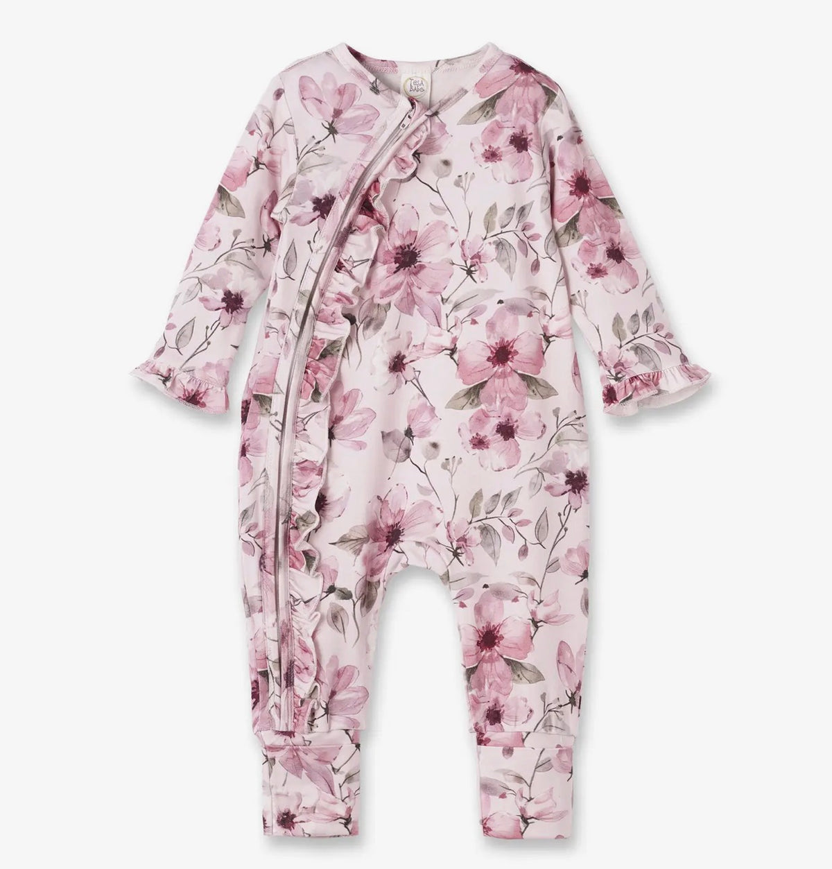 Tesa Babe Watercolor floral zipper bamboo romper