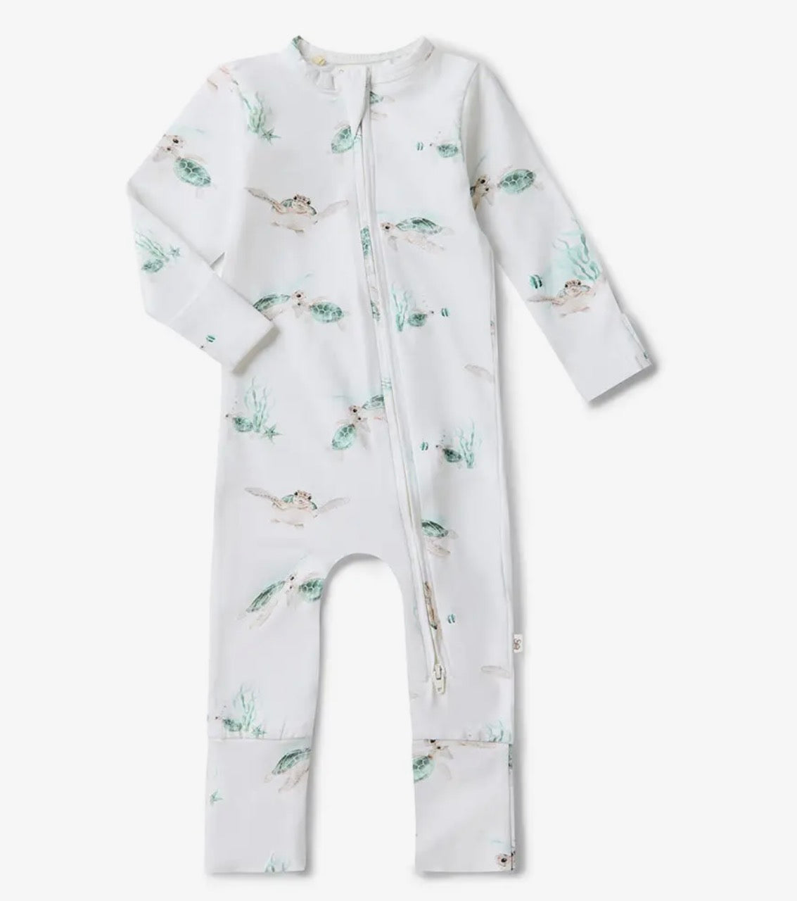 Snuggle Hunny - Turtle Organic Snugglesuit Convertible Romper