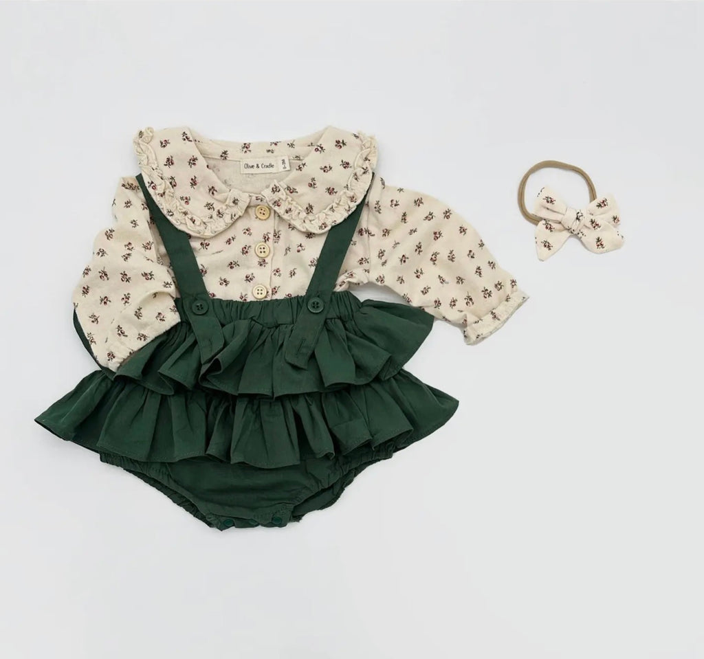 OLIVE & CRADLE - Charlotte Peppermint Romper Set