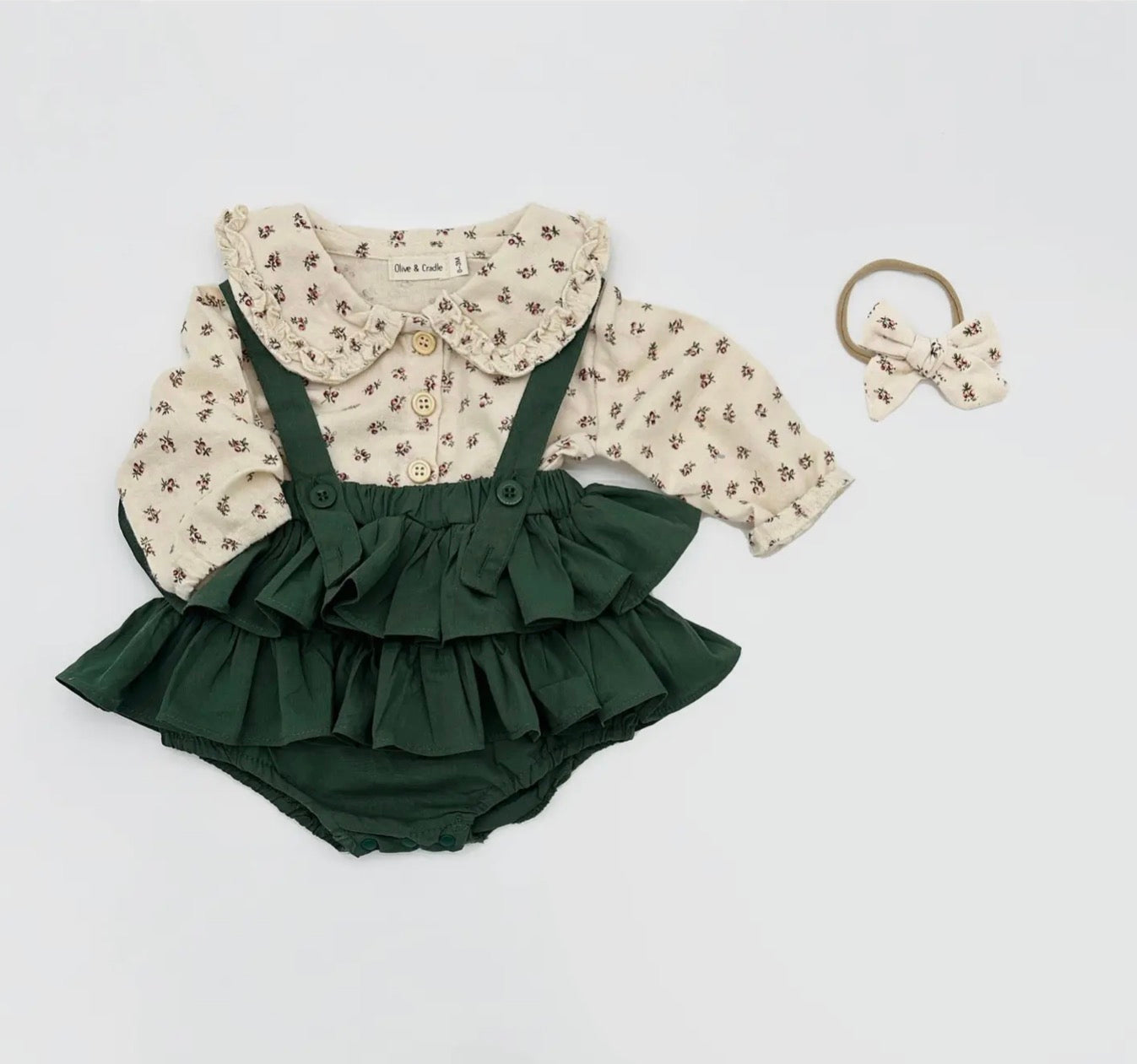 OLIVE & CRADLE - Charlotte Peppermint Romper Set