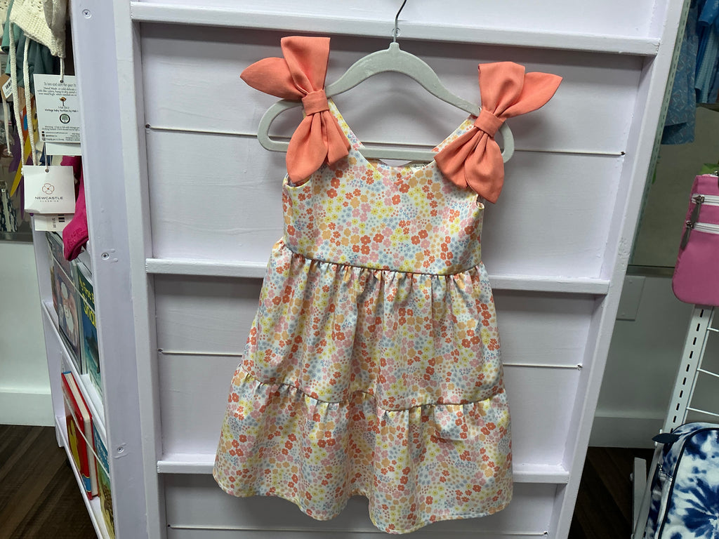 Sally Kids -Jessi bow shoulder dress-yellow/orange