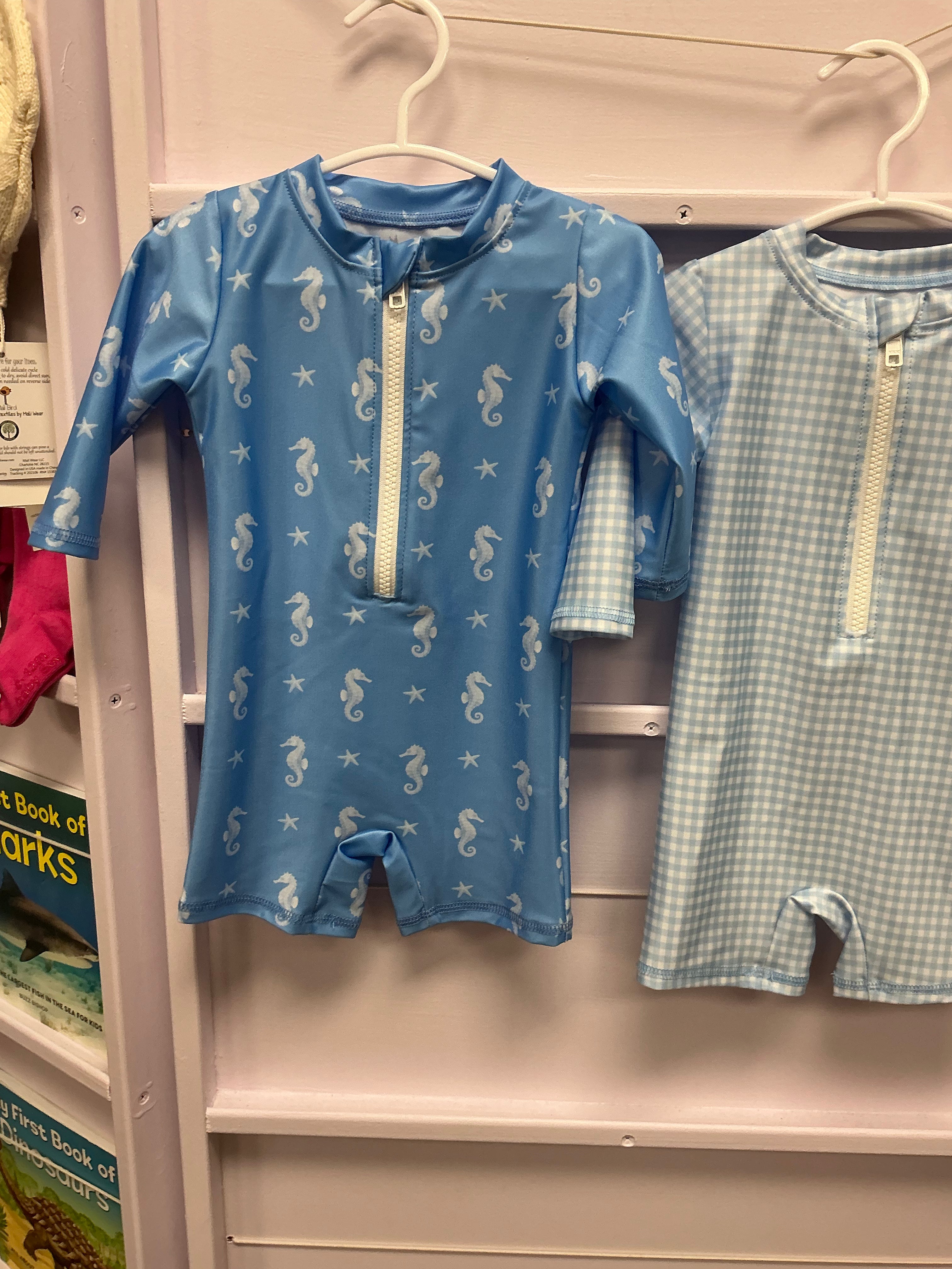 Baby Rashguard boys swimsuit blue seahorse