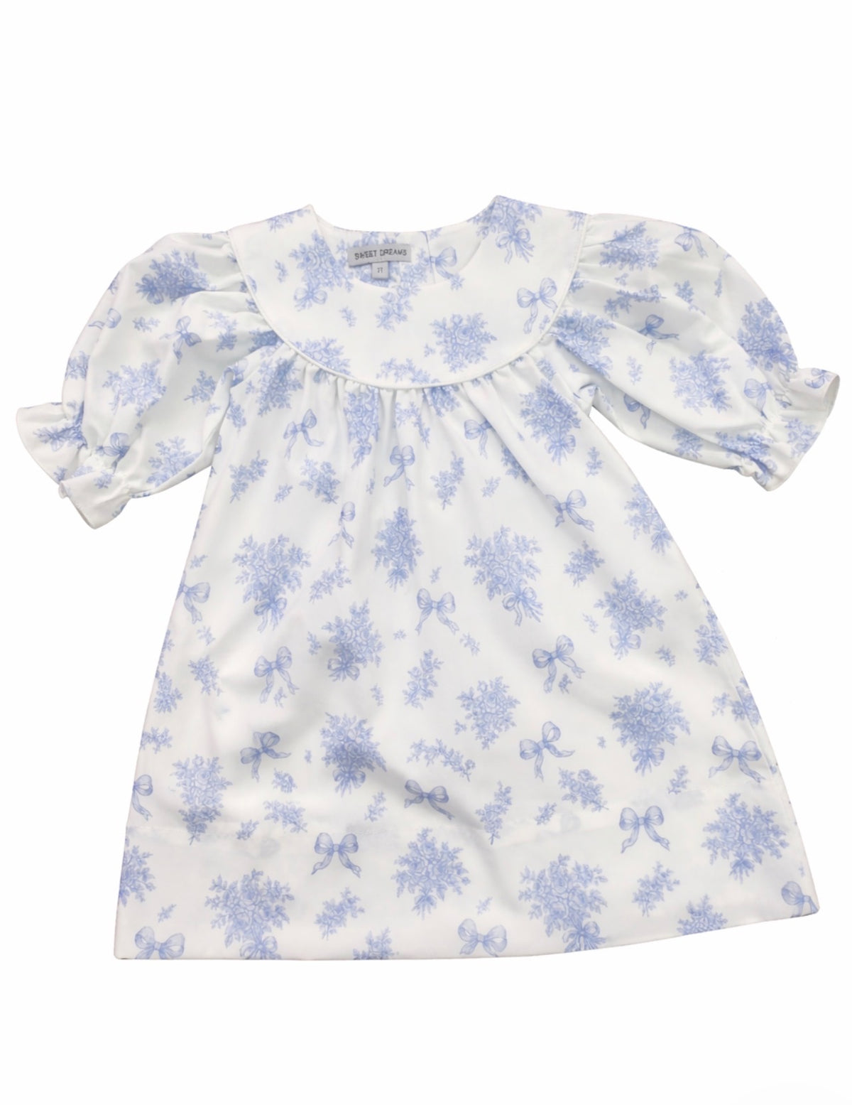 Evie Blue & White Floral Bow Print Dress