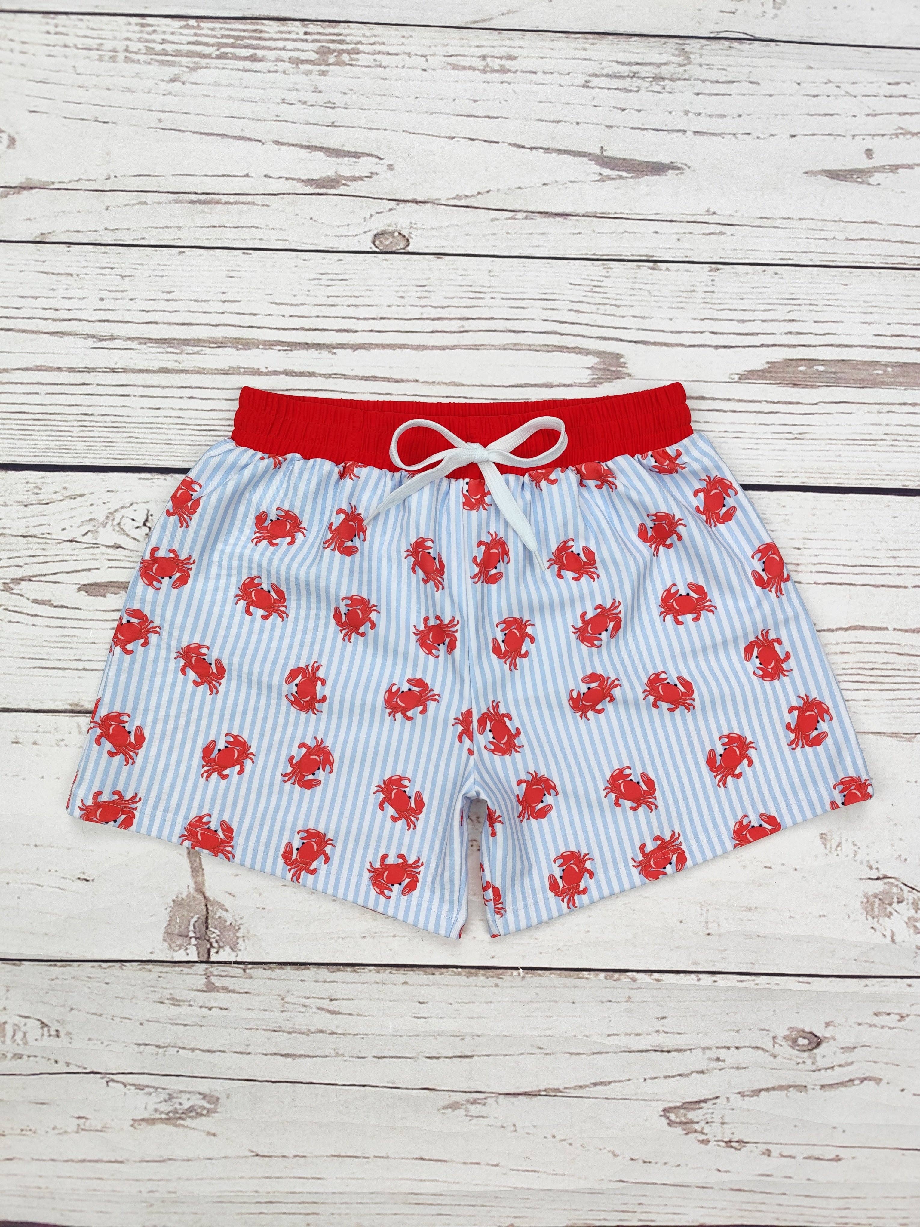 sassy kids palace - Toddler Boys Crab Printed Beach Shorts