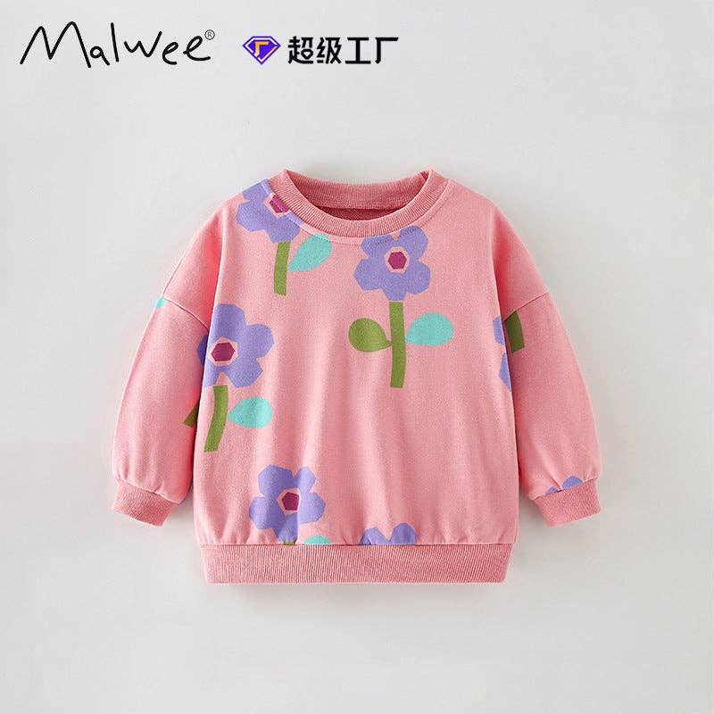 The Find Peaks - Girls' Cartoon Print Cotton Sweatshirt Casual Style