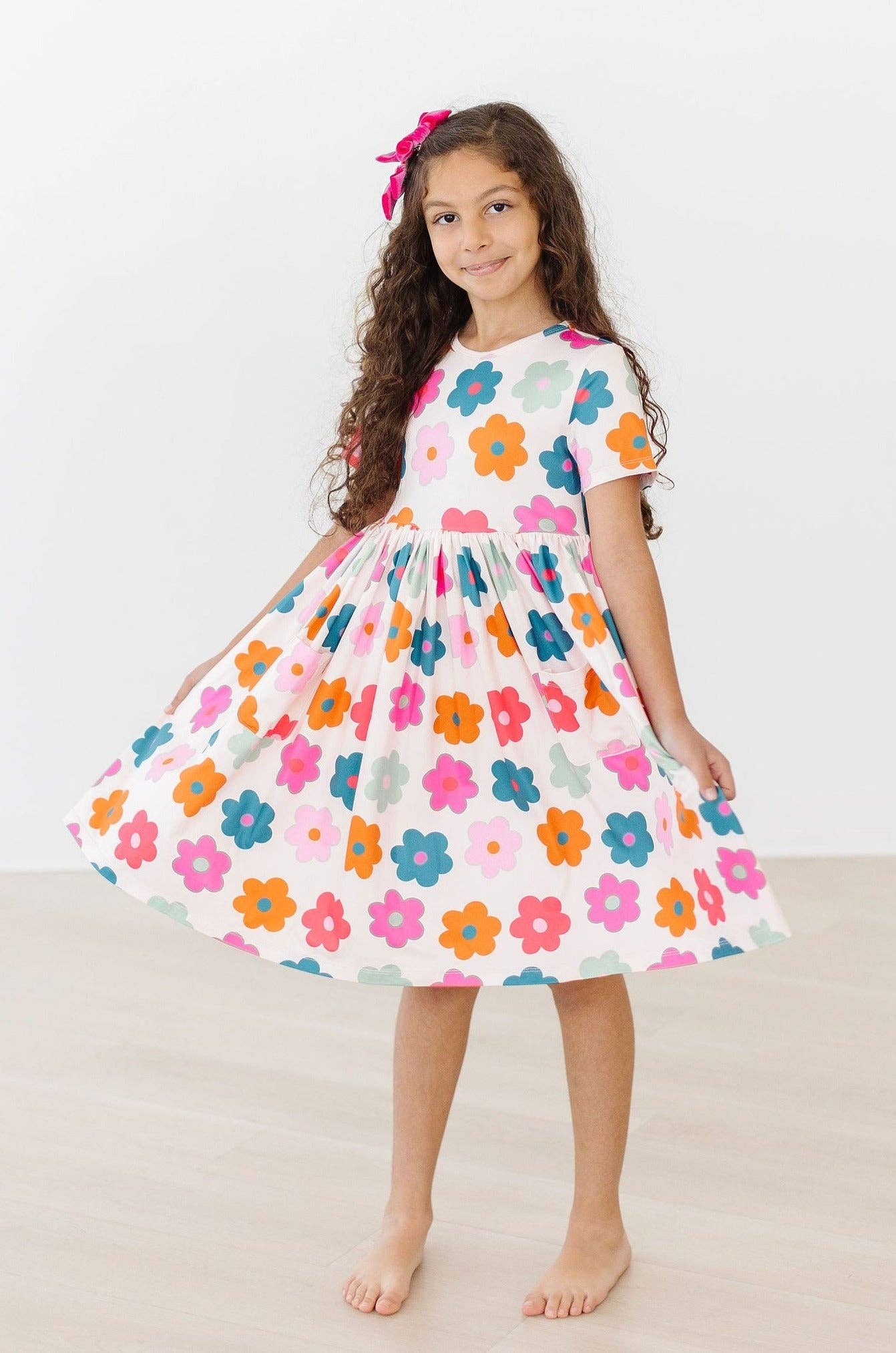 Mila & Rose - Retro Floral S/S Pocket Twirl Dress