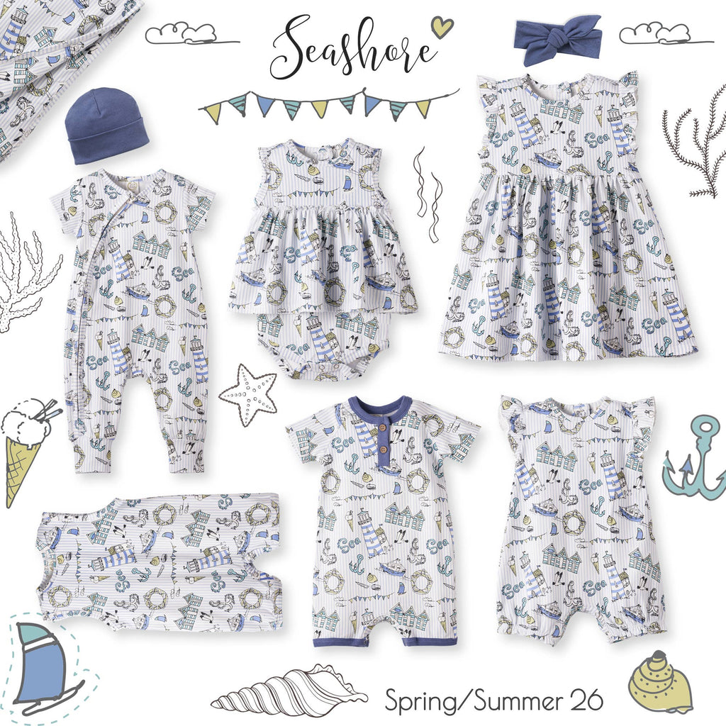 Tesa Babe - Seashore Bubble Romper – Bamboo Baby Girl Outfit