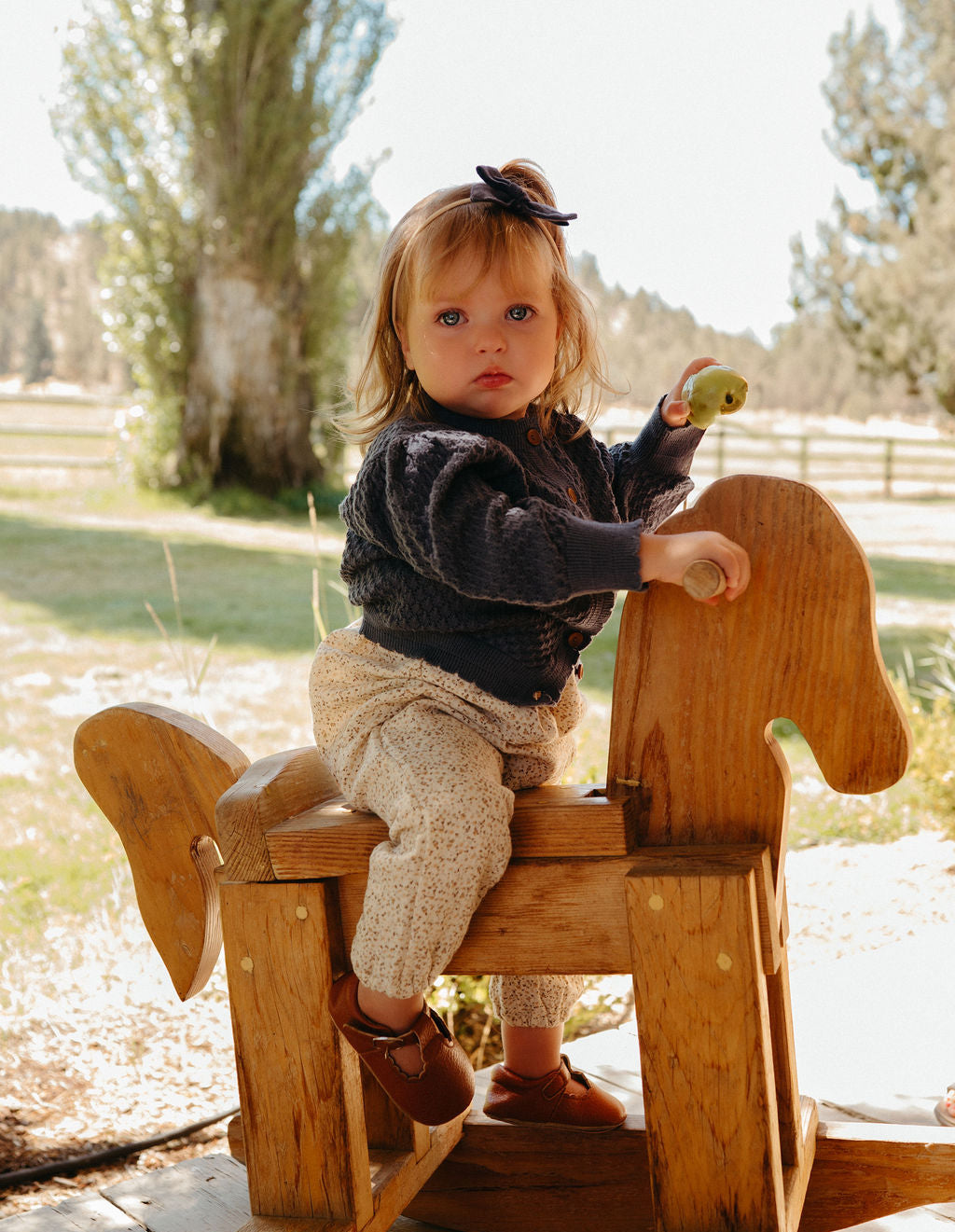 OLIVE & CRADLE - Pointelle Sapphire Cardigan