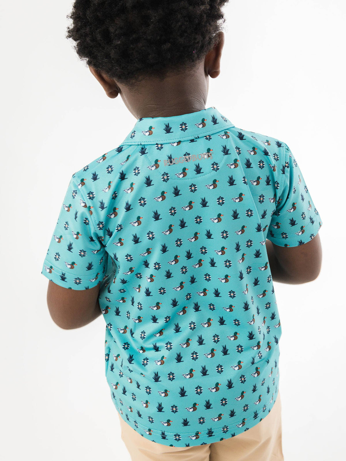 RuffleButts + RuggedButts - Boys Dapper Ducks Knit Short Sleeve Performance Polo