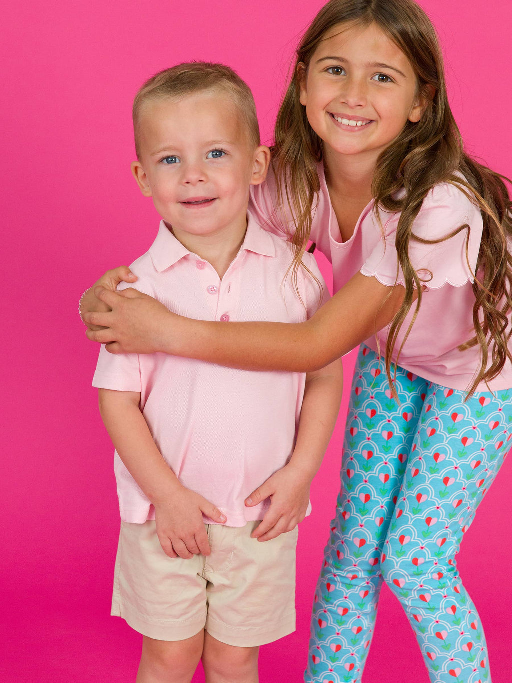 RuffleButts + RuggedButts - Boys Pink Pique Short Sleeve Polo Shirt