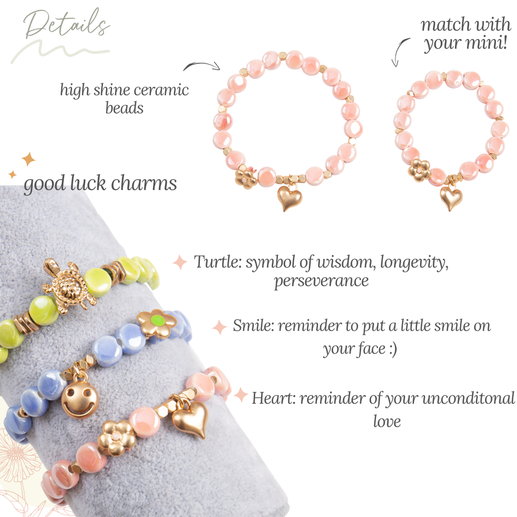 Loven x Mini Momo - Mommy and Me Matching Bracelets - Stretch Charm Bracelet