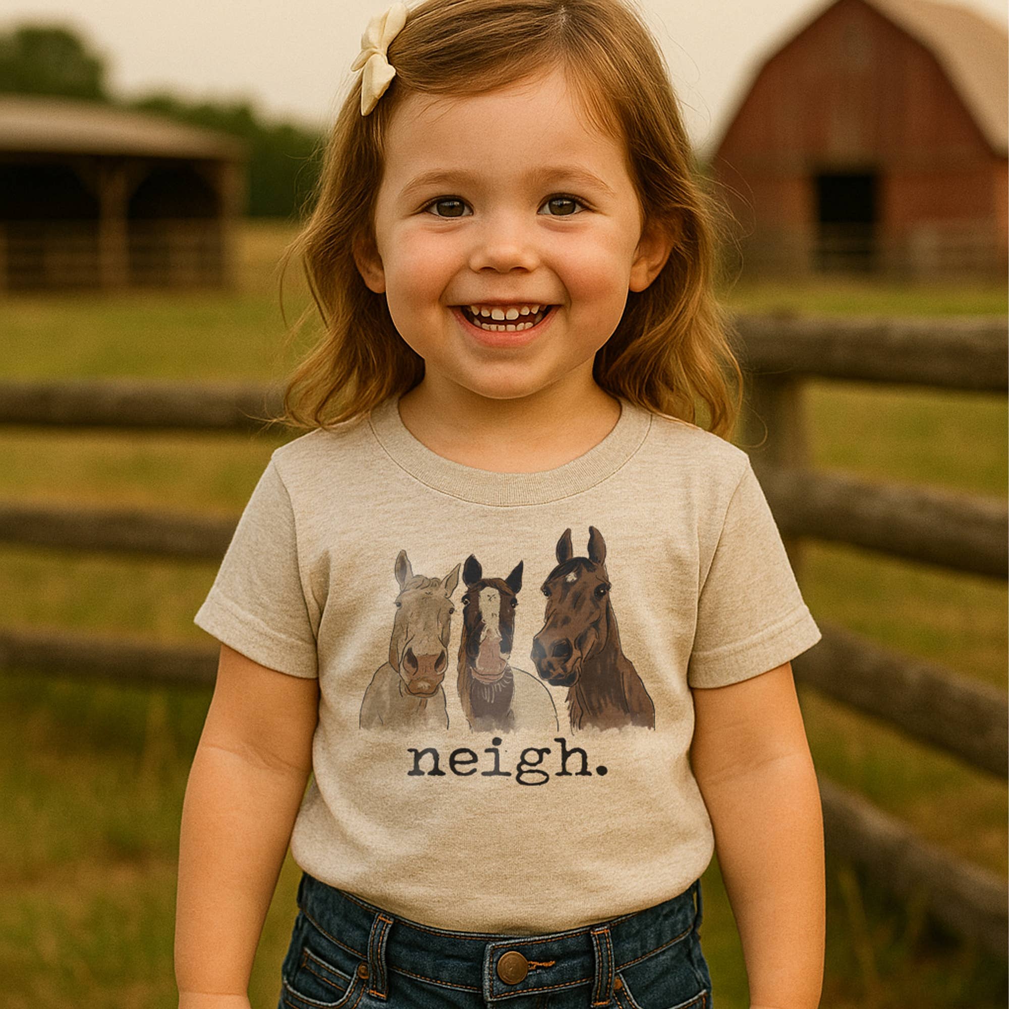 Barefoot Baby - "Neigh" Horse Farm Kids Country Western Kid Summer Clothing