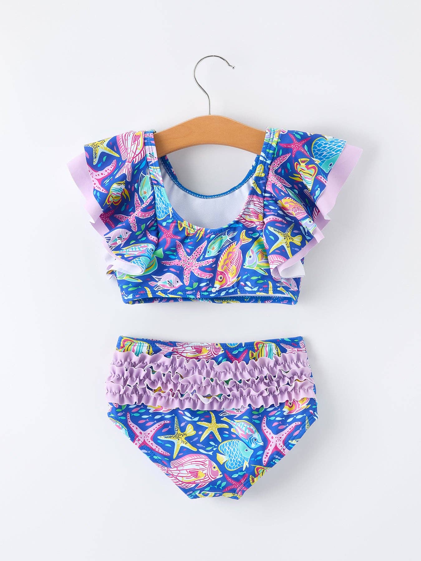 Rylee Faith Designs - Ocean Fish Print Girls Two Piece Swimsuit