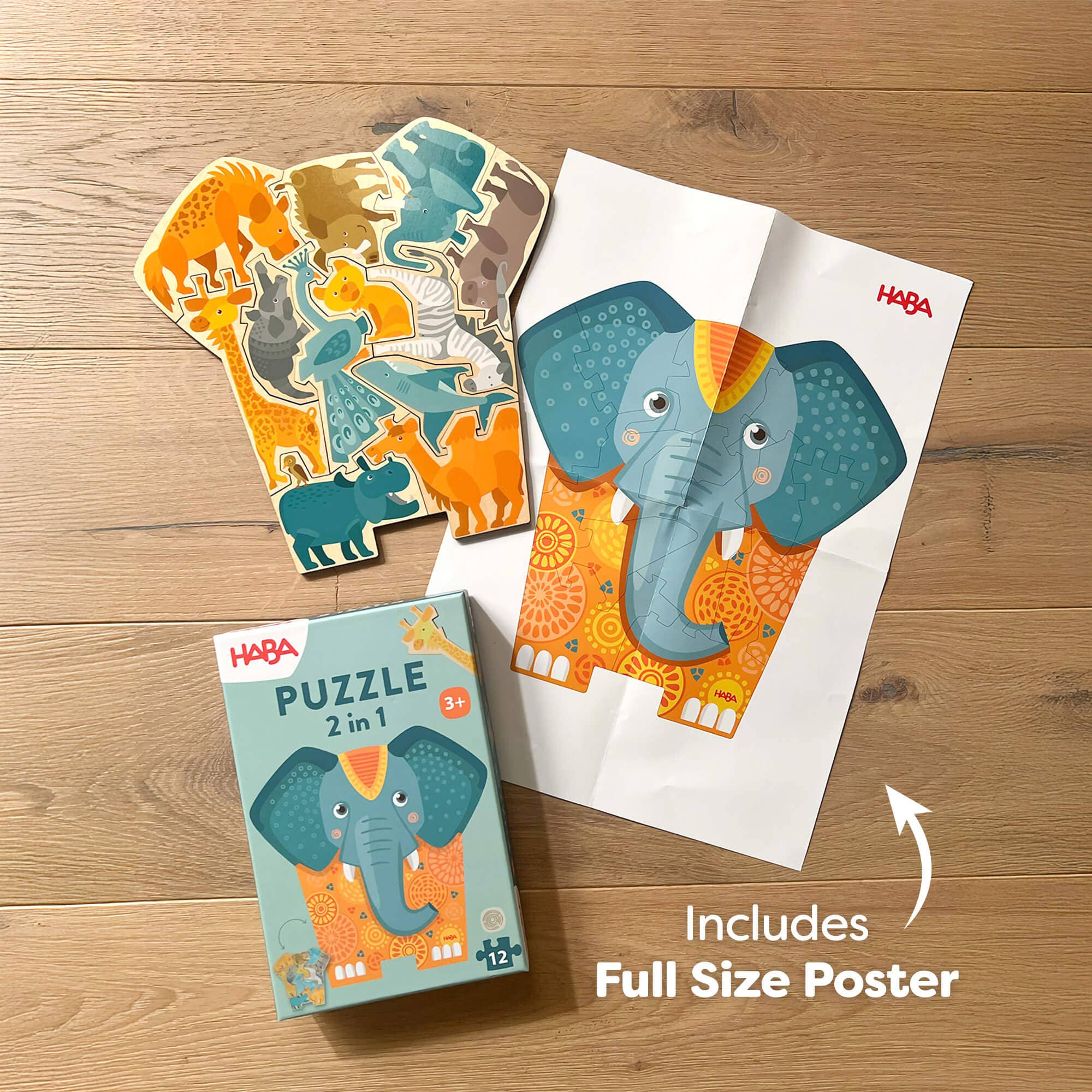 HABA USA - Elephant 2-in-1 Wooden Puzzle