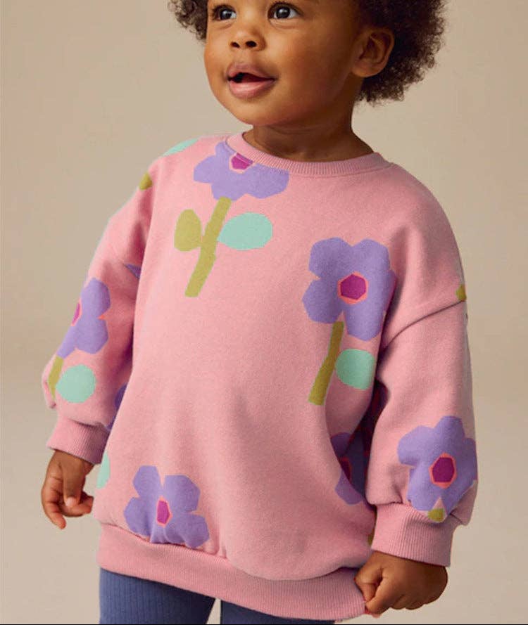 The Find Peaks - Girls' Cartoon Print Cotton Sweatshirt Casual Style