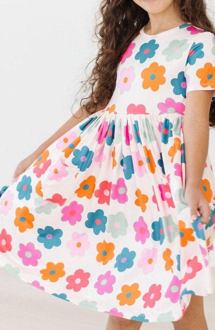 Mila & Rose - Retro Floral S/S Pocket Twirl Dress