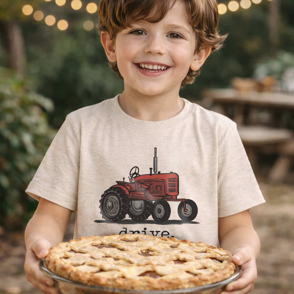 Barefoot Baby - "Drive" Red Tractor Farm Boys Summer Western Apparel Kids