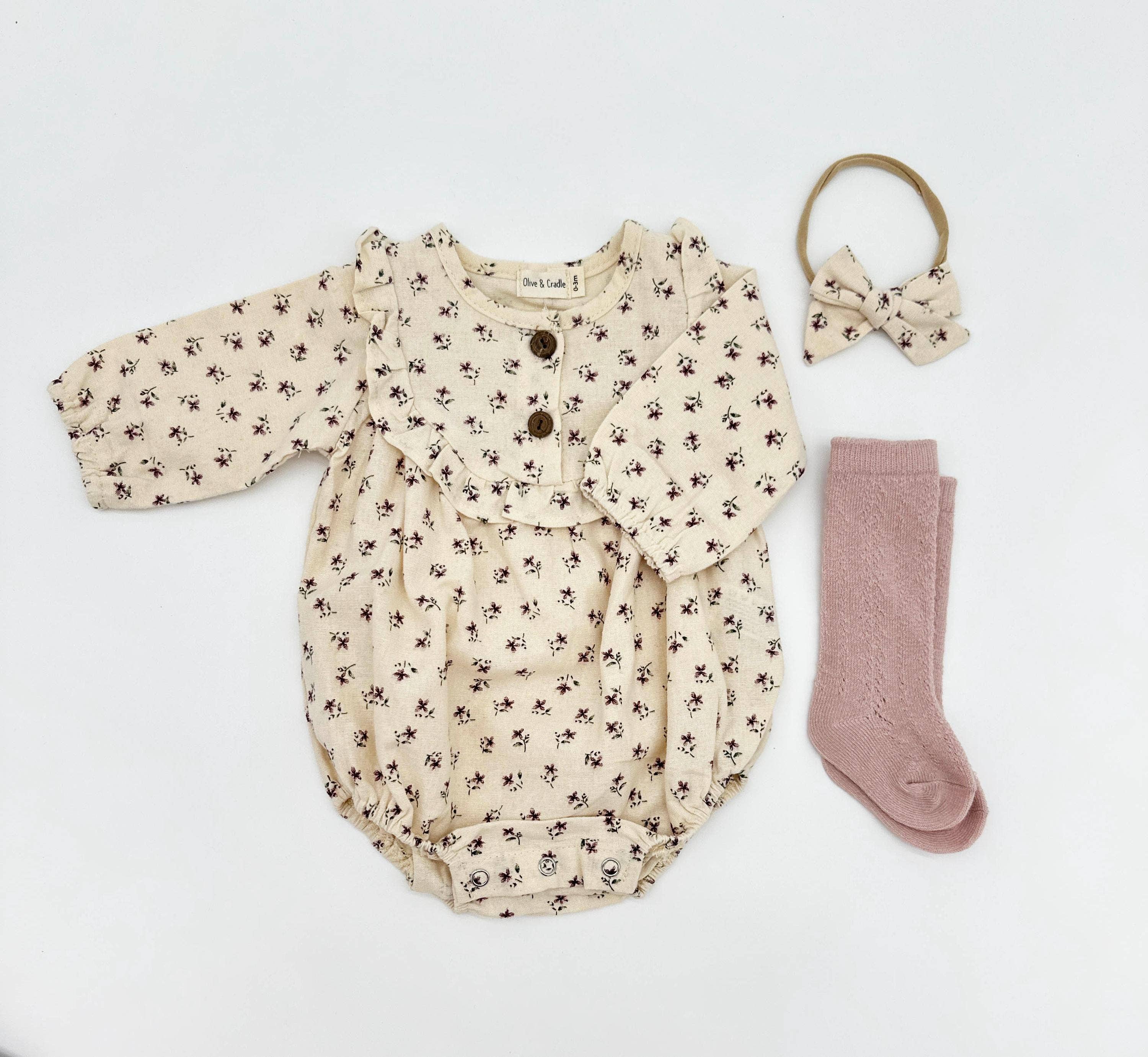 OLIVE & CRADLE - Claudia Soft Cotton Romper Set