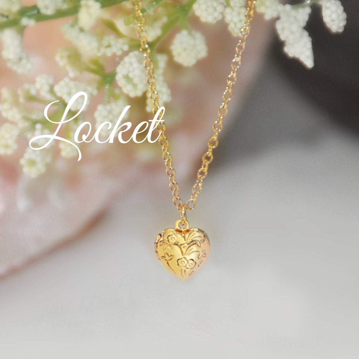 Collectables and Am, Baby's First "Heart" Locket Necklace CJ-301