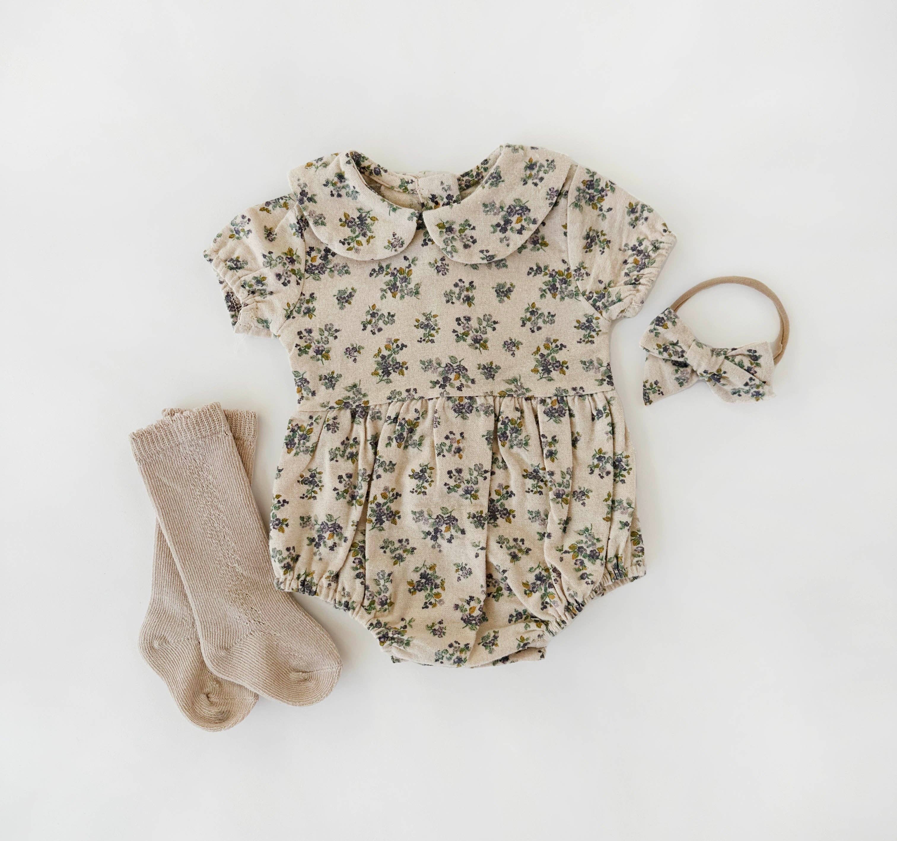 OLIVE & CRADLE - Violetta Floral Romper