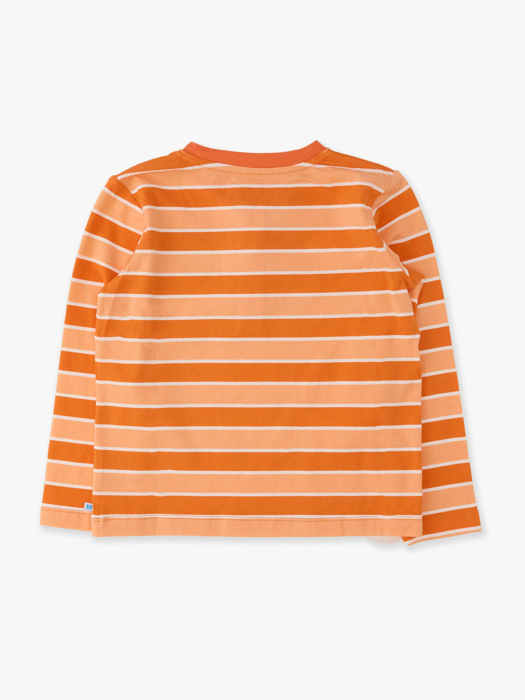 RuffleButts + RuggedButts - Boys Varsity Orange Football Stripe Knit Long Sleeve Embroidered Henley Tee