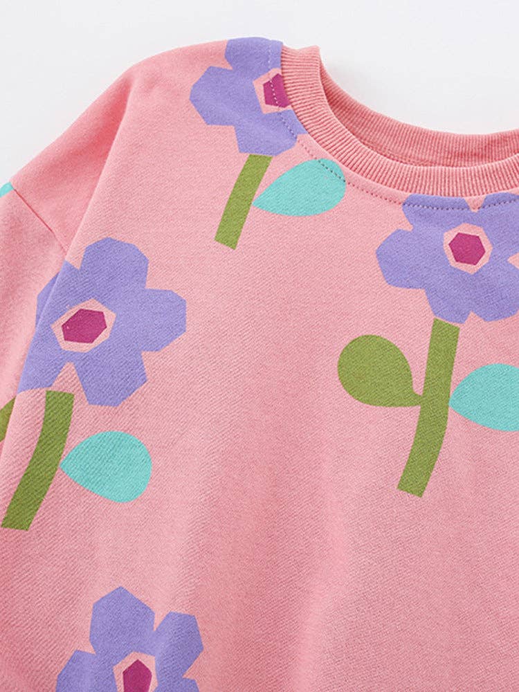 The Find Peaks - Girls' Cartoon Print Cotton Sweatshirt Casual Style